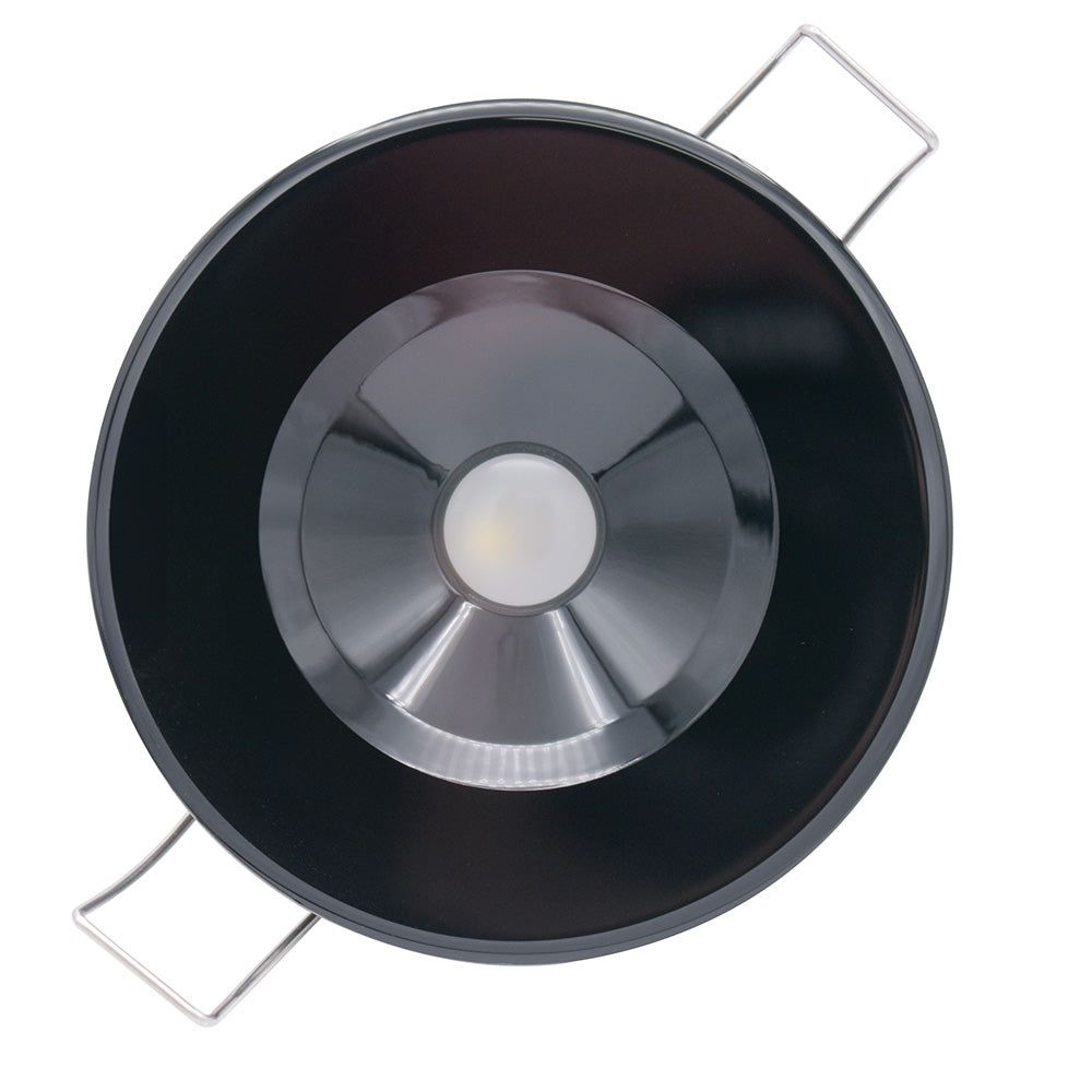 Lumitec Illusion Flush Mount LED Down Light White NonDimming Black Housing 117153