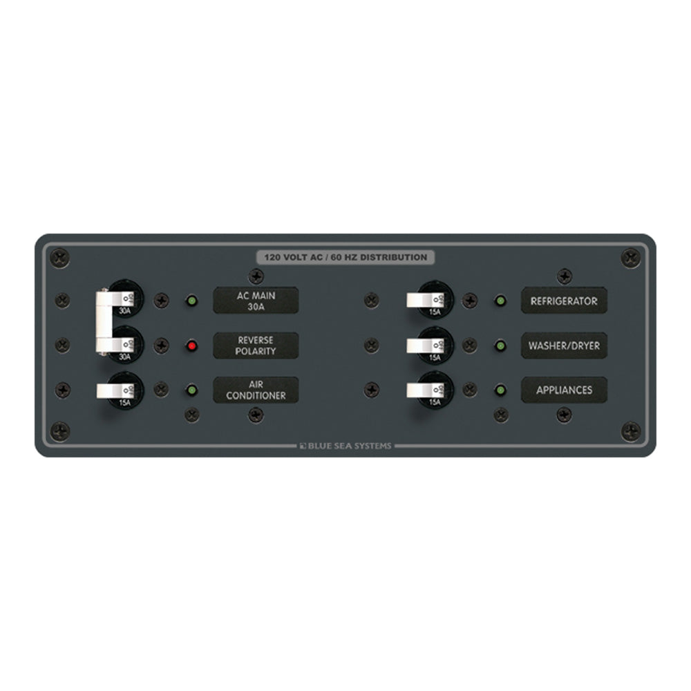 Blue Sea 8099 AC Main 4 Positions Toggle Circuit Breaker Panel White Switches 8099