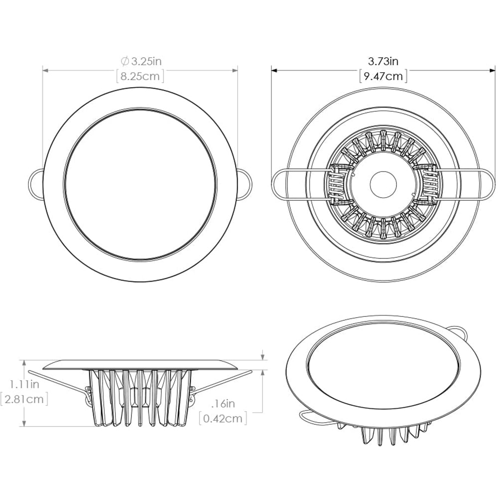 Lumitec Mirage Flush Mount Down Light Glass FinishNo Bezel 4Color RedBluePurple Non Dimming wWhite Dimming 113190