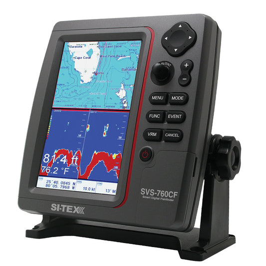 SITEX GPS Dual Frequency 600W Sonar System  7 Color LCD wInternal  External GPS Antenna  CMAP 4D Card SVS760CF