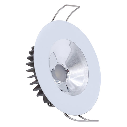 Lumitec Illusion Flush Mount LED Down Light  White  NonDimming  White Housing  Chrome Reflector 117133