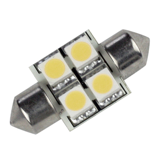 Lunasea Pointed Festoon 4 LED Light Bulb  31mm  Cool White LLB202C2100