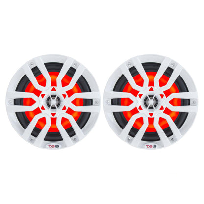 DS18 HYDRO 65 2Way Marine Speakers wRGB LED Lights 300W  White NXL6