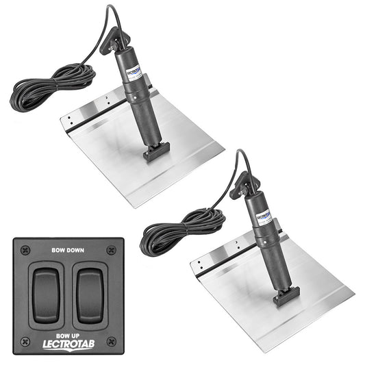 Lectrotab XKA Aluminum Alloy Trim Tab Kit wRocker Switch  9 x 9 XKAF9X9A