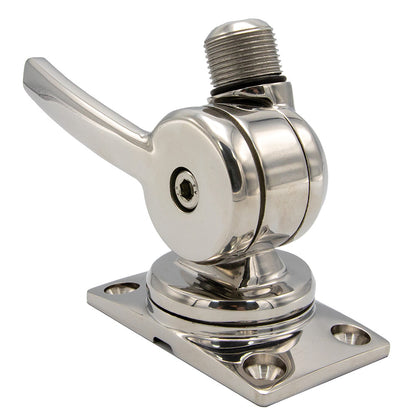 Shakespeare 6187 Sleek  Compact Stainless Steel Rotatable 4Way Ratchet Mount 6187